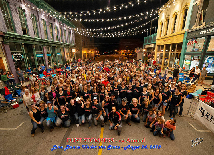 The Dust Stompers gathered for the Line Dance Under the Stars in 2018