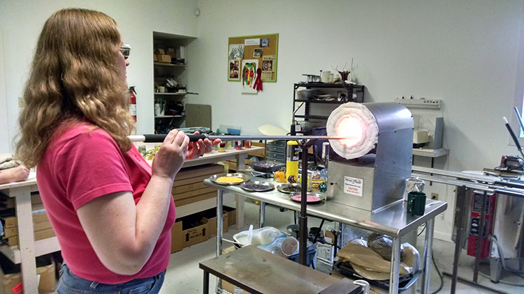 Village Glassworks in Auburn offers classes where students can make a glass ornament