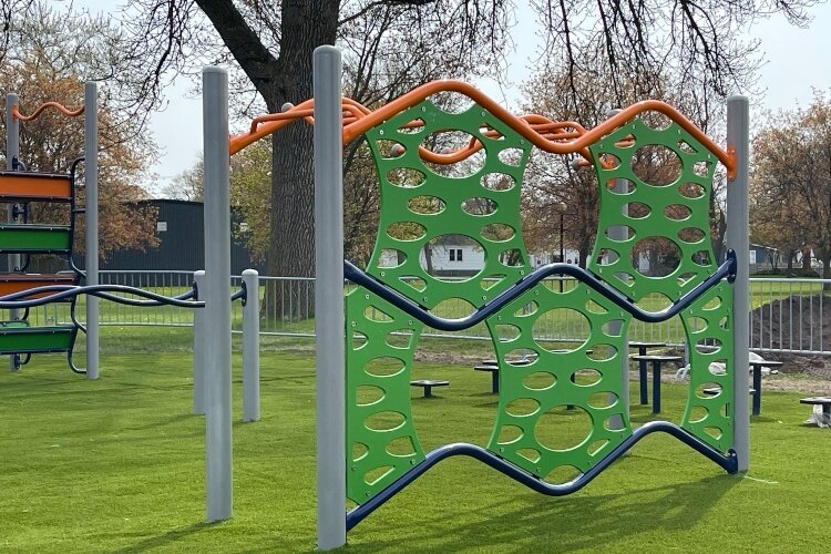 A fitness obstacle course was added recently to Maplewood Park on Bay City's East Side. (Photo courtesy of the City of Bay City)