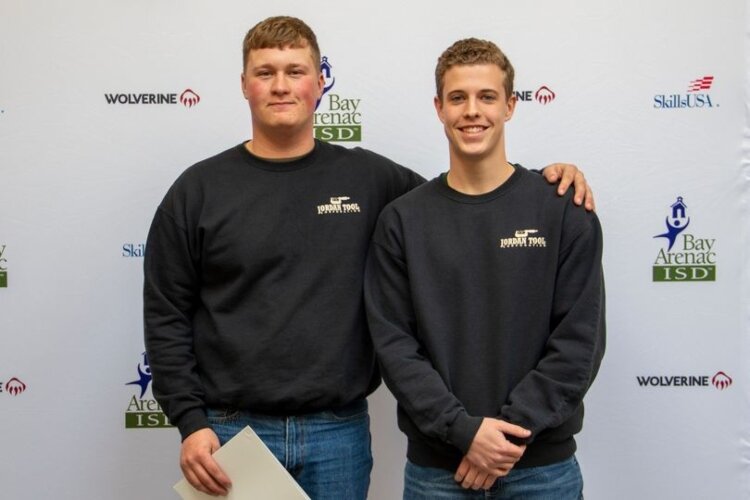 John Ratajczak and Keagan Wardynski, 2023 BAISD Career Center graduates, say what they learned in high school helped them land good-paying jobs in Southeast Michigan. (Photo courtesy of the Bay-Arenac ISD Career Center)