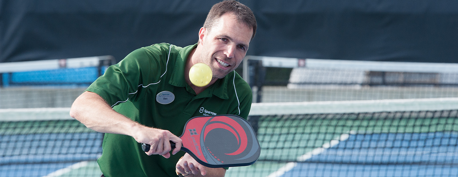 Daniel Howard playing Pickle Ball at he MAC - Photo Dave Trumpie