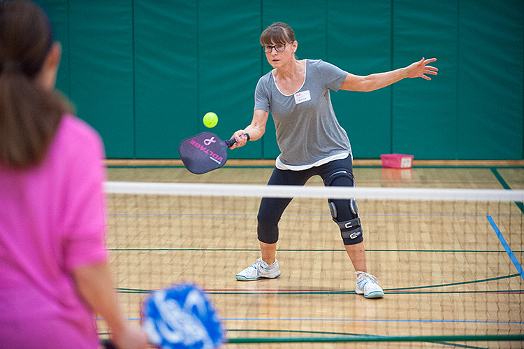 Pickleball action at East Lansing Hannah Center  - Photo Dave Trumpie