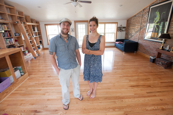 Dave Delind & Amber Toth in their home