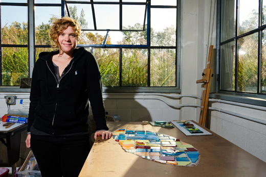 Mary Thiefels at her studio on North Main Street