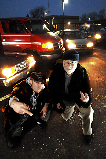 Davy Rothbart, his father and their cars, 2007