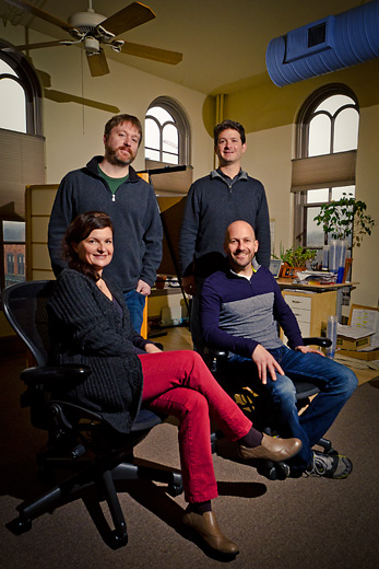 Clockwise from upper left - Dave Jansen, Jeff Freisthler, John Rubin and Ruth Bradstreet