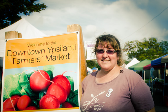 Downtown Ypsilanti Farmers' Market manager Christine Easley