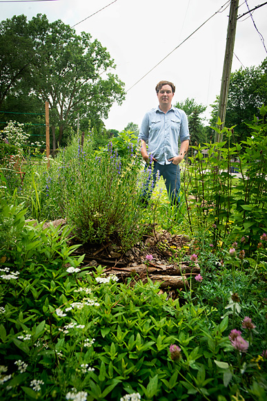 Jesse Tack and his herb spiral garden