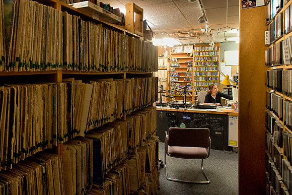 A view from the record stacks at WCBN