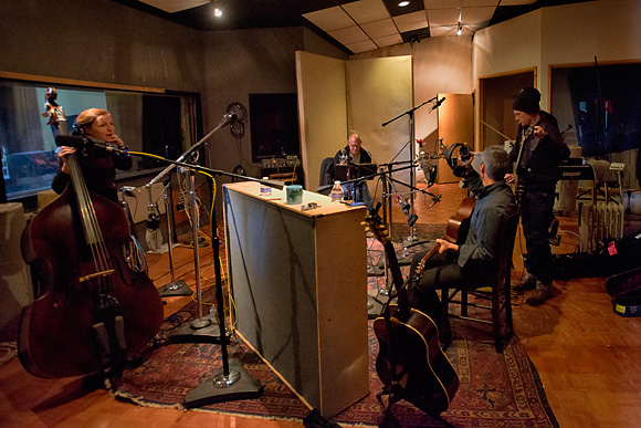 Rob Reinhart recording Acoustic Cafe at Big Sky Recording