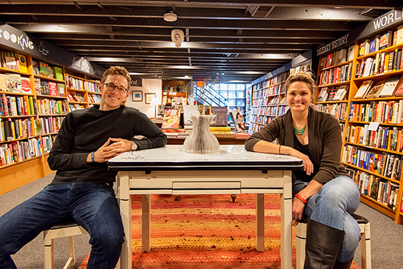 Mike Gustafson and Hilary Lowe at Literati Bookstore