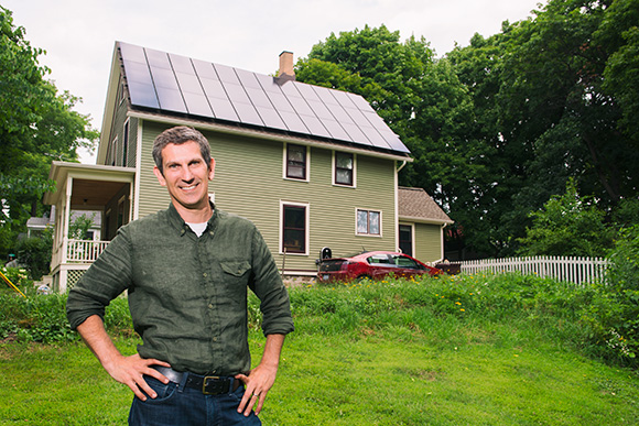 The solar panels on Matt Grocoff's west side home