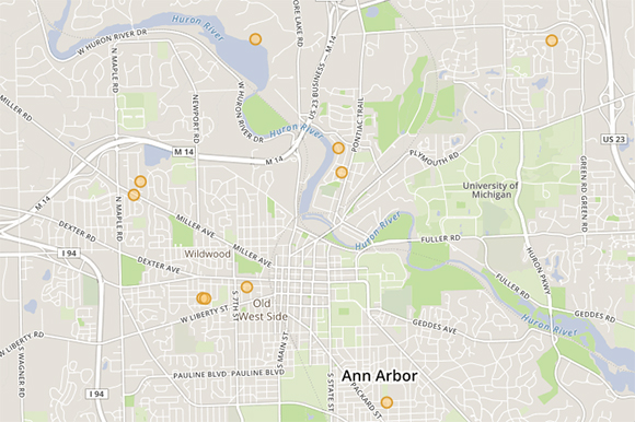 Little Library Map of Ann Arbor