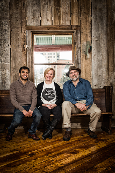 L to R Literary Manager Emilio Rodriguez, Artistic Director Carla Milarch and Producing Director Dan Walker of Theatre Nova at The Yellow Barn