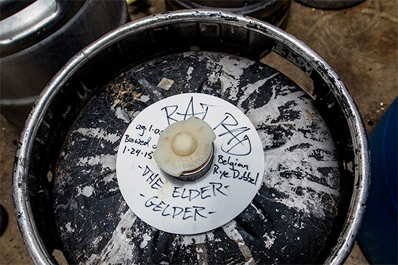 A keg of Belgian Rye Dubbel made with the Rat Pad at ABC Microbrewery