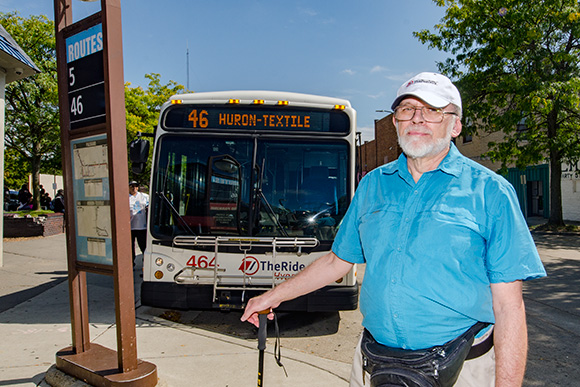 Larry Krieg at the Ypsilanti Transit Center