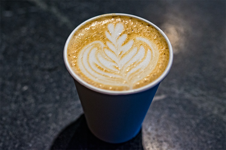 A latte from the Shinola Cafe