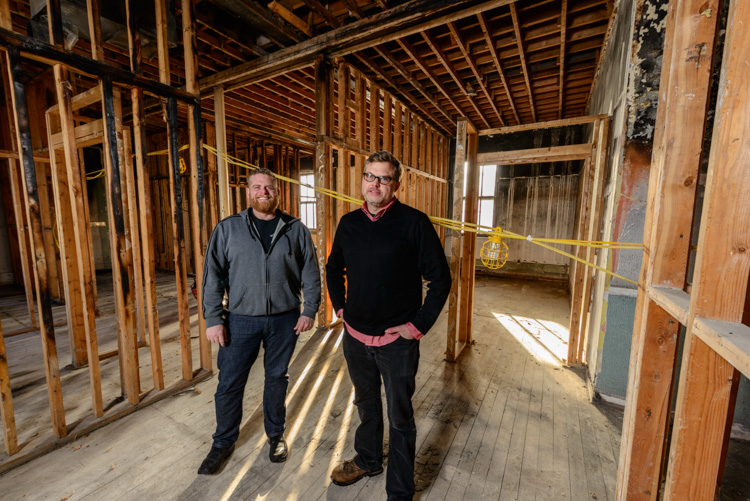 Jesse Kranyak and Mark Maynard in the space that will house future studios