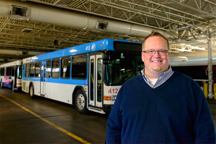 Don Kline with one of the AAATA's new buses