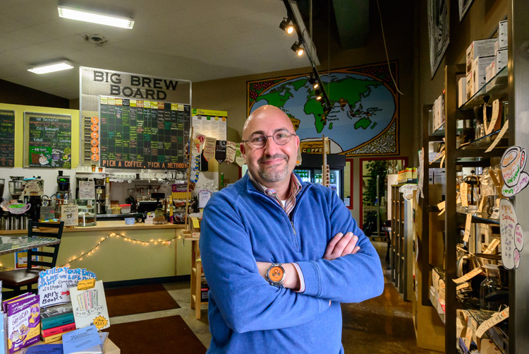 Steve Mangigian at the Coffee Bar at Zingerman's Coffee Company