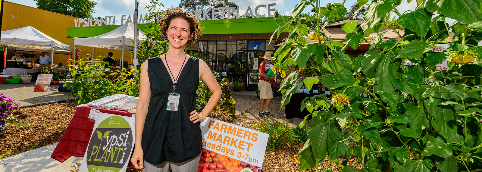 Mayor Amanda Edmonds at the Ypsilanti Farmers Market