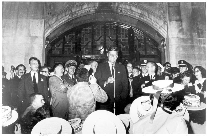 John F. Kennedy at the Michigan Union in 1960.