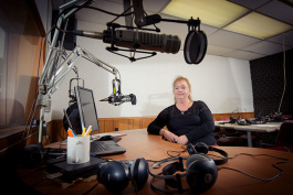 Lisa Barry at WEMU studios