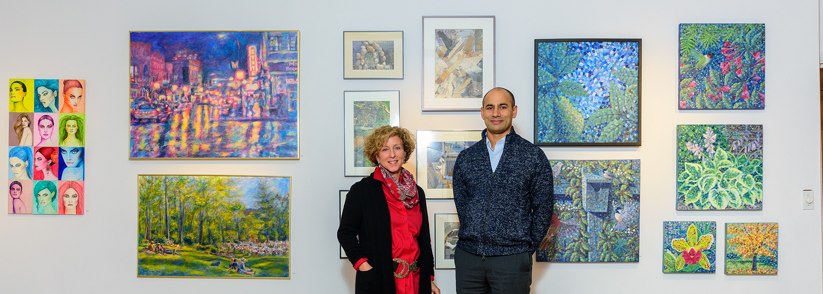 Marie Klopf and Neel Hajra at the Ann Arbor Art Center