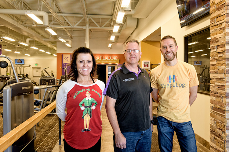 Laura Bommarito and Scott Wiesler of Anytime Fitness with Brian Hayden