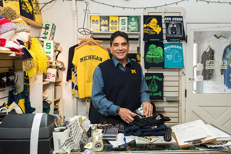 Elmo Morales at his shop on East Liberty