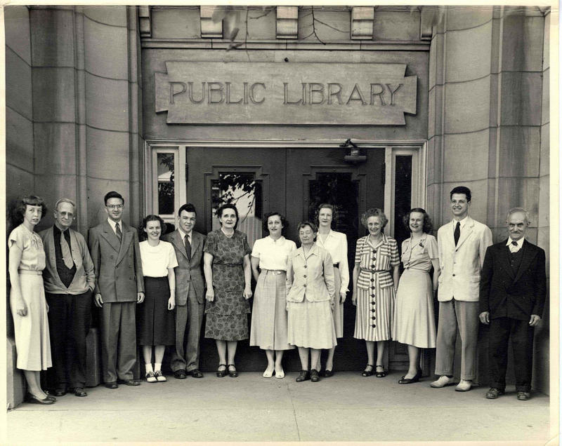 Librarians at Ann Arbor's Carnegie library.