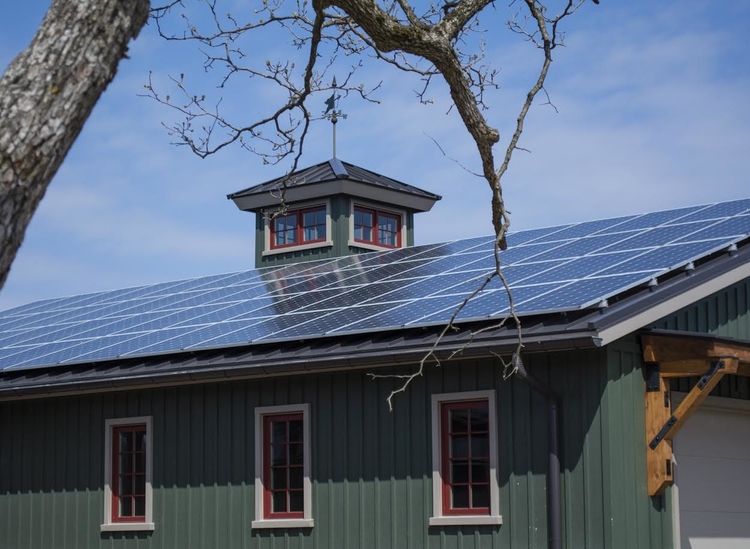 The solar roof at Burh Becc at Beacon Springs.