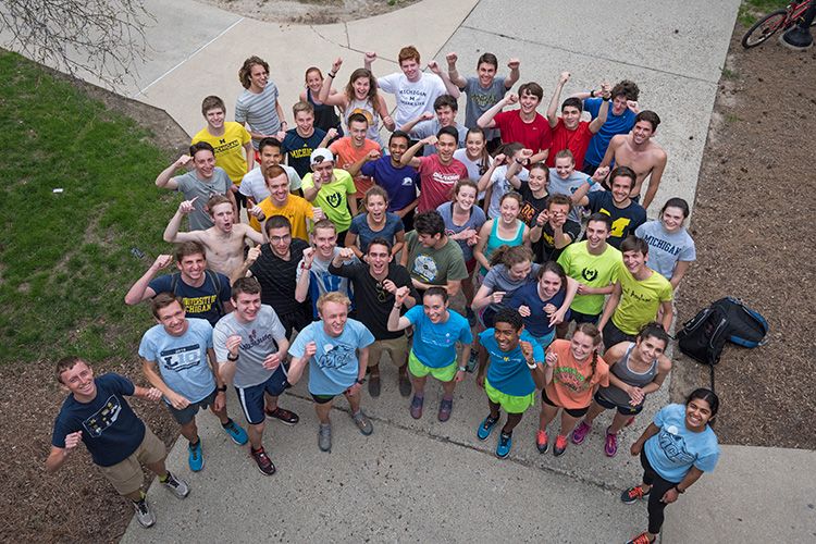 University of Michigan's MRun Club gathers for an afternoon run