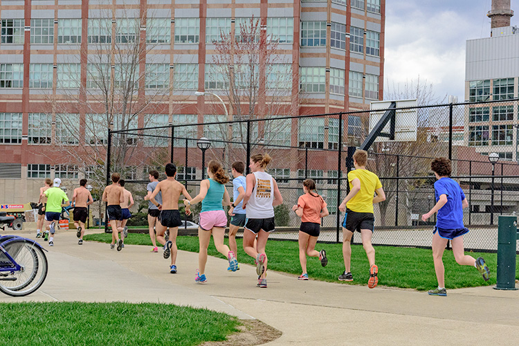 University of Michigan's MRun Club takes off for an afternoon run