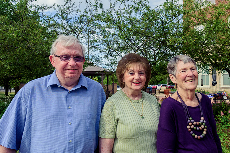 Cross Street Village Residents Lewis Riggs, Jane Vaught and Jayna Eckler