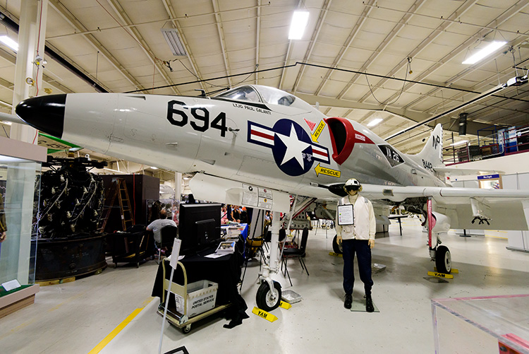 An A-4 Skyhawk at the Yankee Air Museum