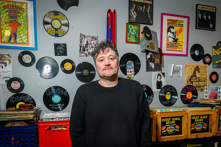 Mark Teachout at Two Jerks Records in Ypsilanti's Depot Town