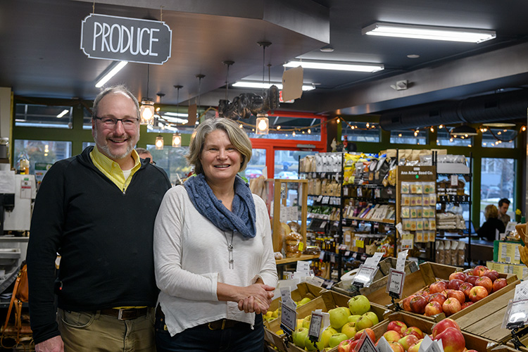 L to R Bill Brinkerhoff and Kathy Sample at Argus Farm Stop on Packard