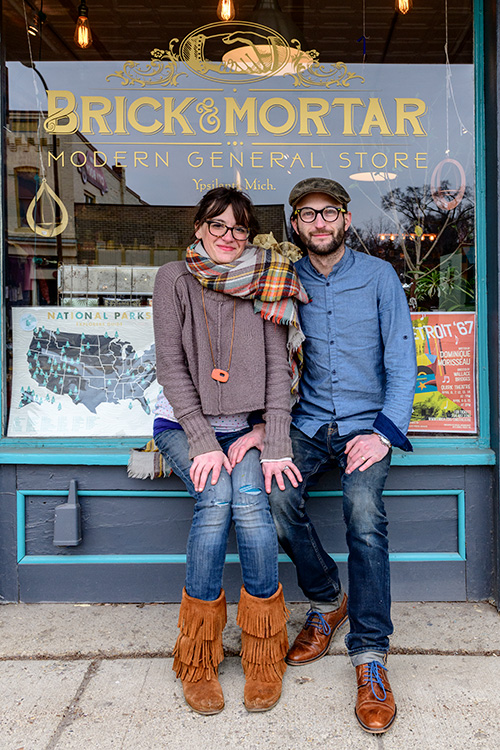 Sherri and Zachary Schultz at Brick and Mortar Modern General Store