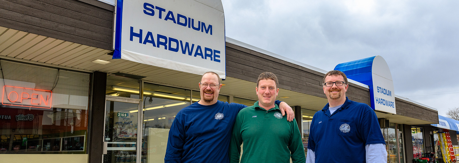 Stadium Hardware owners Skip Hackbarth, Jamie Brustad and Brian Bennink
