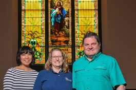 Yen Azzaro, Maggie Brandt and Steve Pierce at First Congregational United Church of Christ