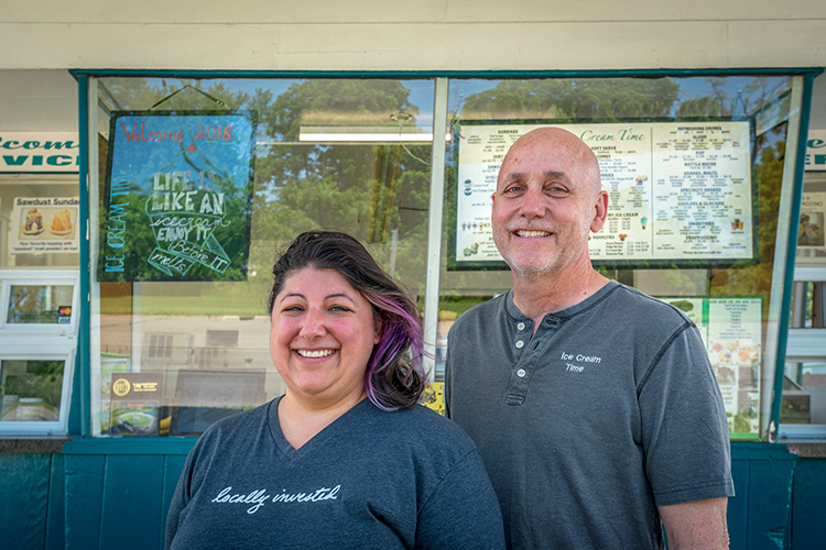 Angela Barbash and Jim Tefend at Ice Cream Time on Ecorse Road