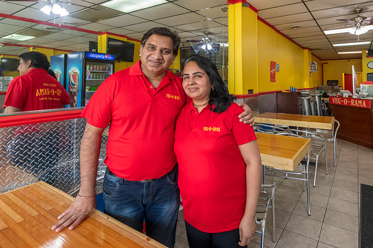 Prafulla and Shivani Kharkar at Veg-O-Rama