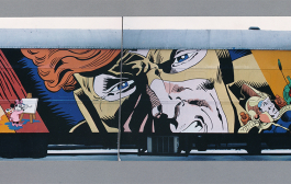 Photographs of an Artrain mural by Harry Chalfant.