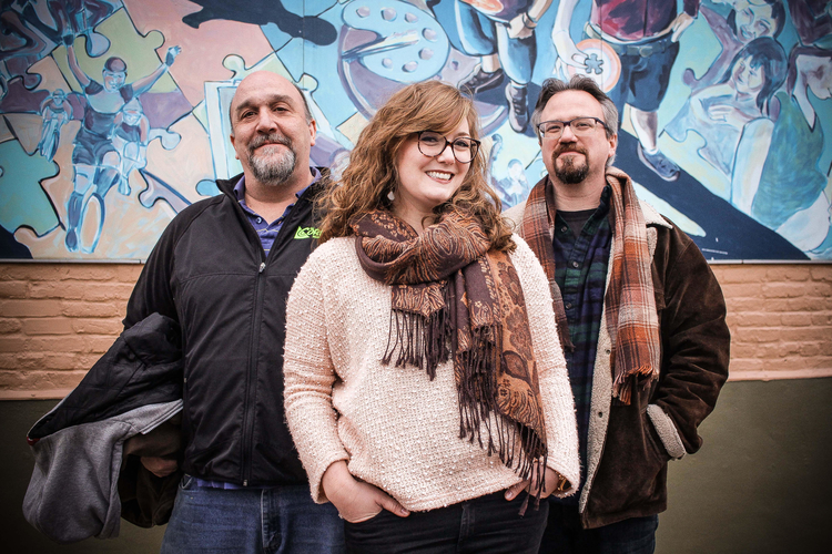 Joey Albright, Anna Simmons, and Joseph Zettelmaier are the team leading Roustabout Theatre Troupe's 2019 season at the Ypsi Experimental Space.