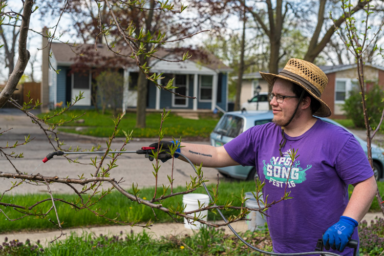 Finn Bell at the Cooperative Orchard of Ypsilanti.