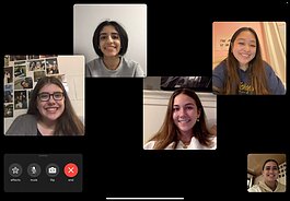 U-M students connect with each other over a Facetime call.
