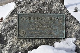 A plaque marks the site of Woodruff's Grove, a trading post that was the precursor to the city of Ypsilanti.