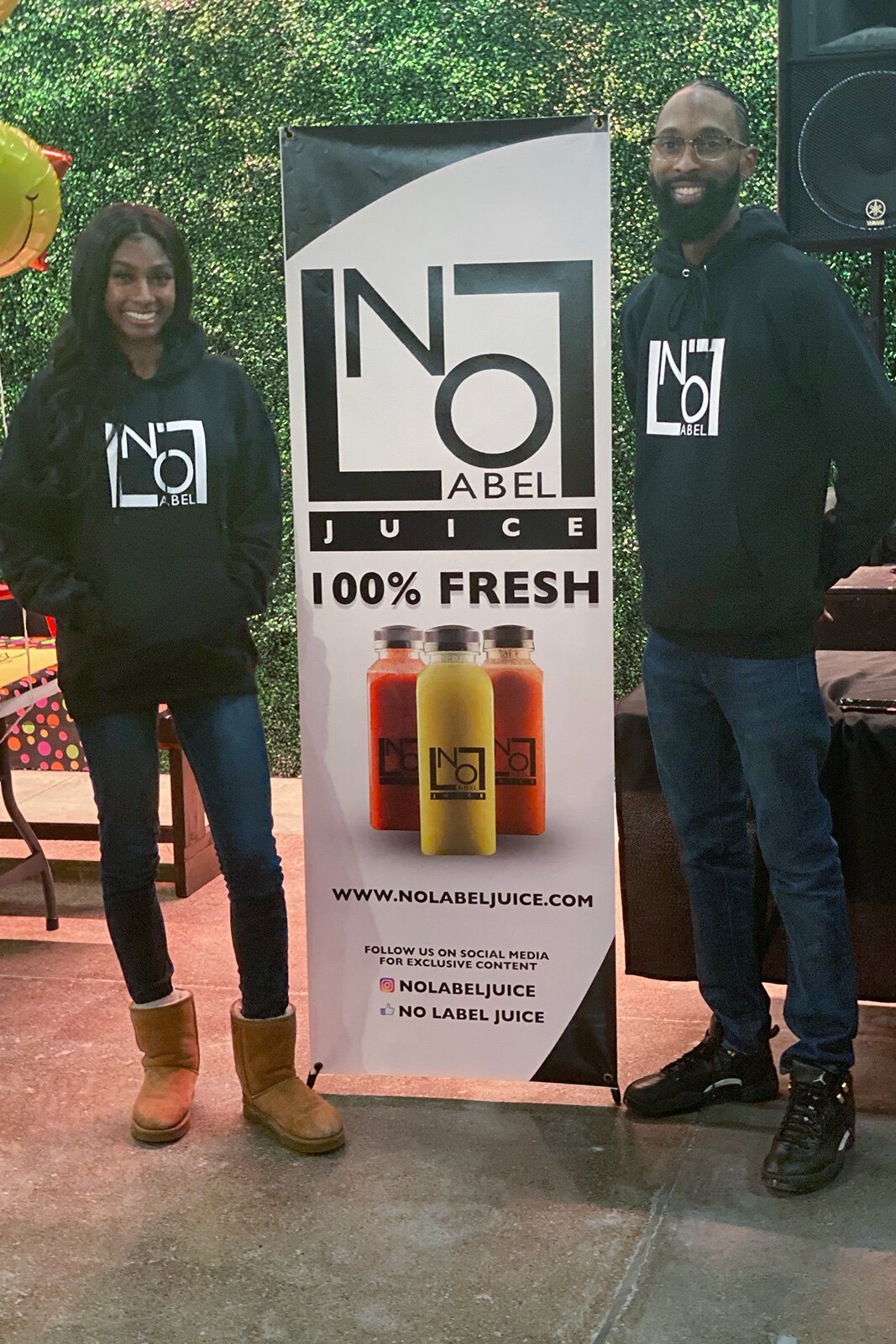 Nashia Weems and Brandon Frye of No Label Juice.