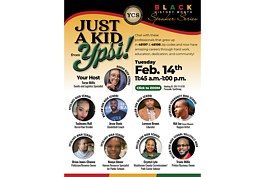A flyer for the "Just a Kid From Ypsi" panel discussion, which is part of Ypsilanti Community Schools' Black History Month Series.